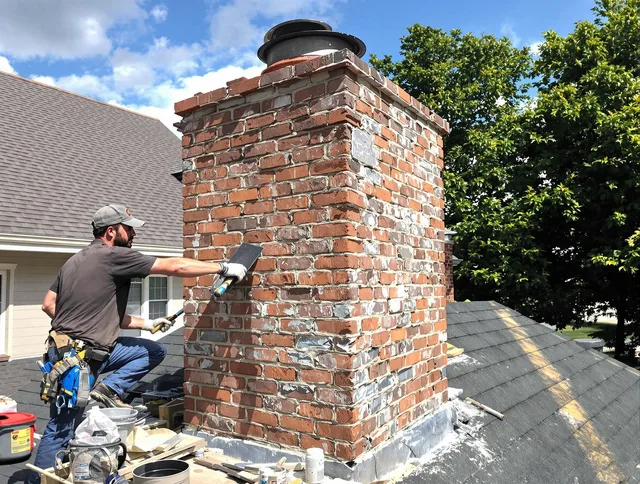 Completed chimney rebuild by Clinton Chimney Sweep in Clinton, MA