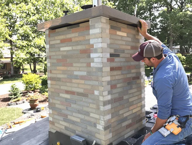 Clinton Chimney Sweep completing a modern chimney remodel in Clinton, MA