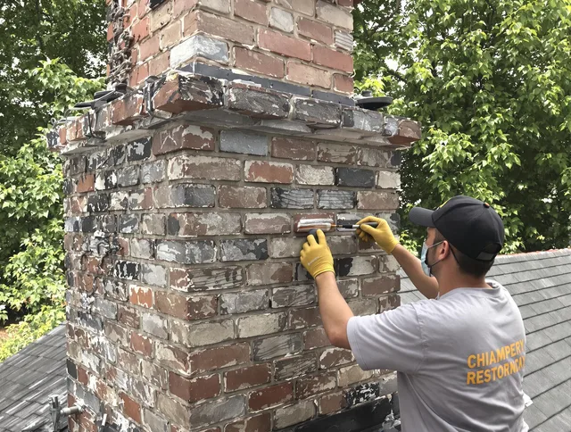 In-progress chimney restoration by Clinton Chimney Sweep in Clinton, MA