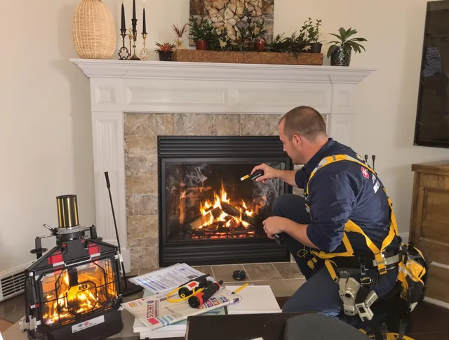 Safety-focused fireplace inspection by Clinton Chimney Sweep in Clinton, MA